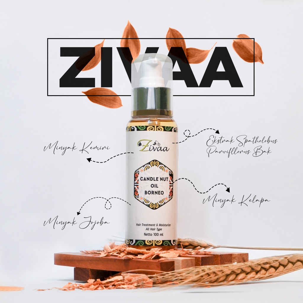 ZIVAA CANDLE NUT OIL BORNEO PENGHILANG UBAN/ANTI UBAN/PENGHITAM RAMBUT UBAN PERMANEN