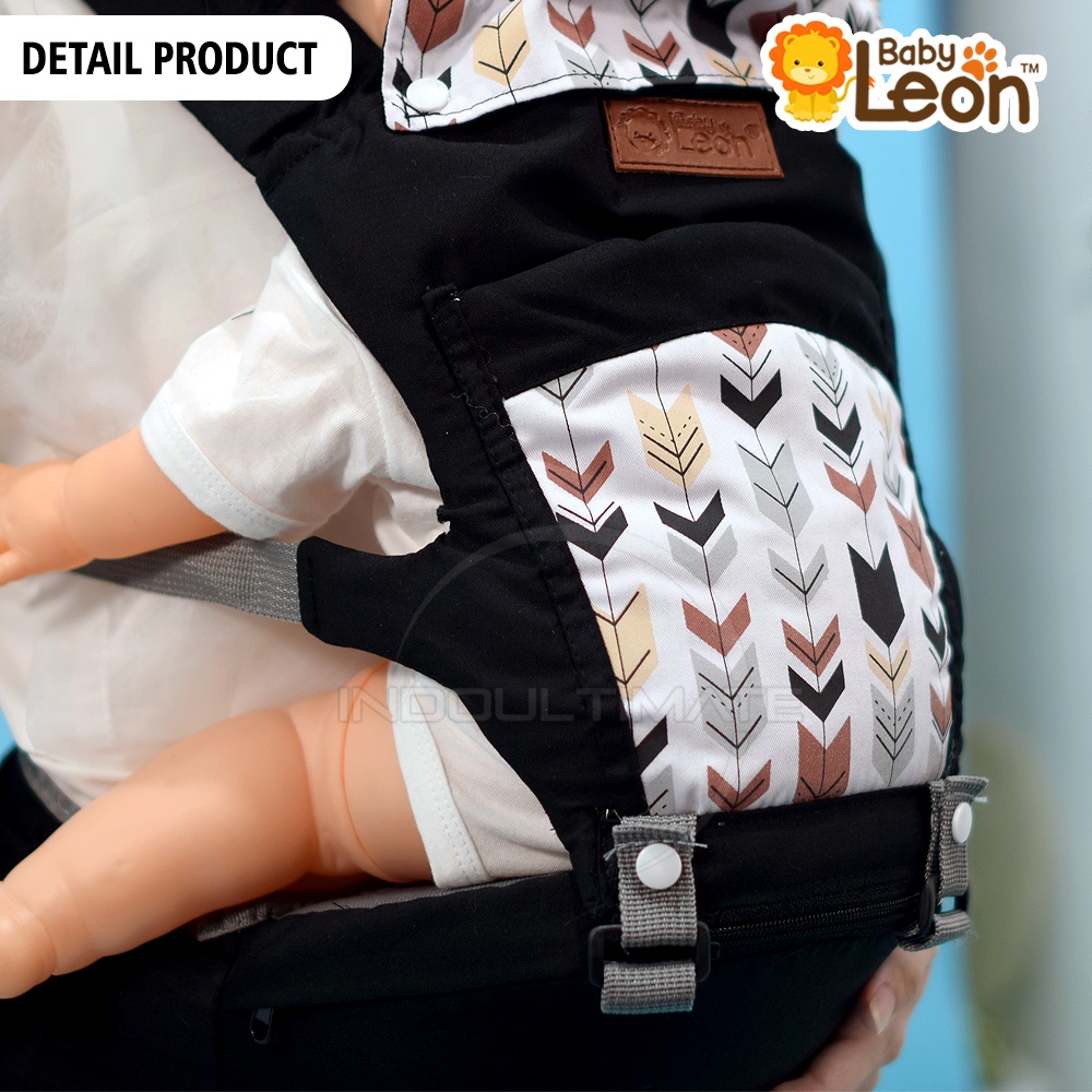 Gendongan Hipseat Bayi 5in1 Way BABY LEON + Penutup Kepala BY-6080 Gendongan Bayi Depan Duduk Gendongan Bayi Samping Gendongan Multifungsi Gendongan Bayi Instan Anti Pegal Baby Carrier BY-6088 GBS-100 BY-475