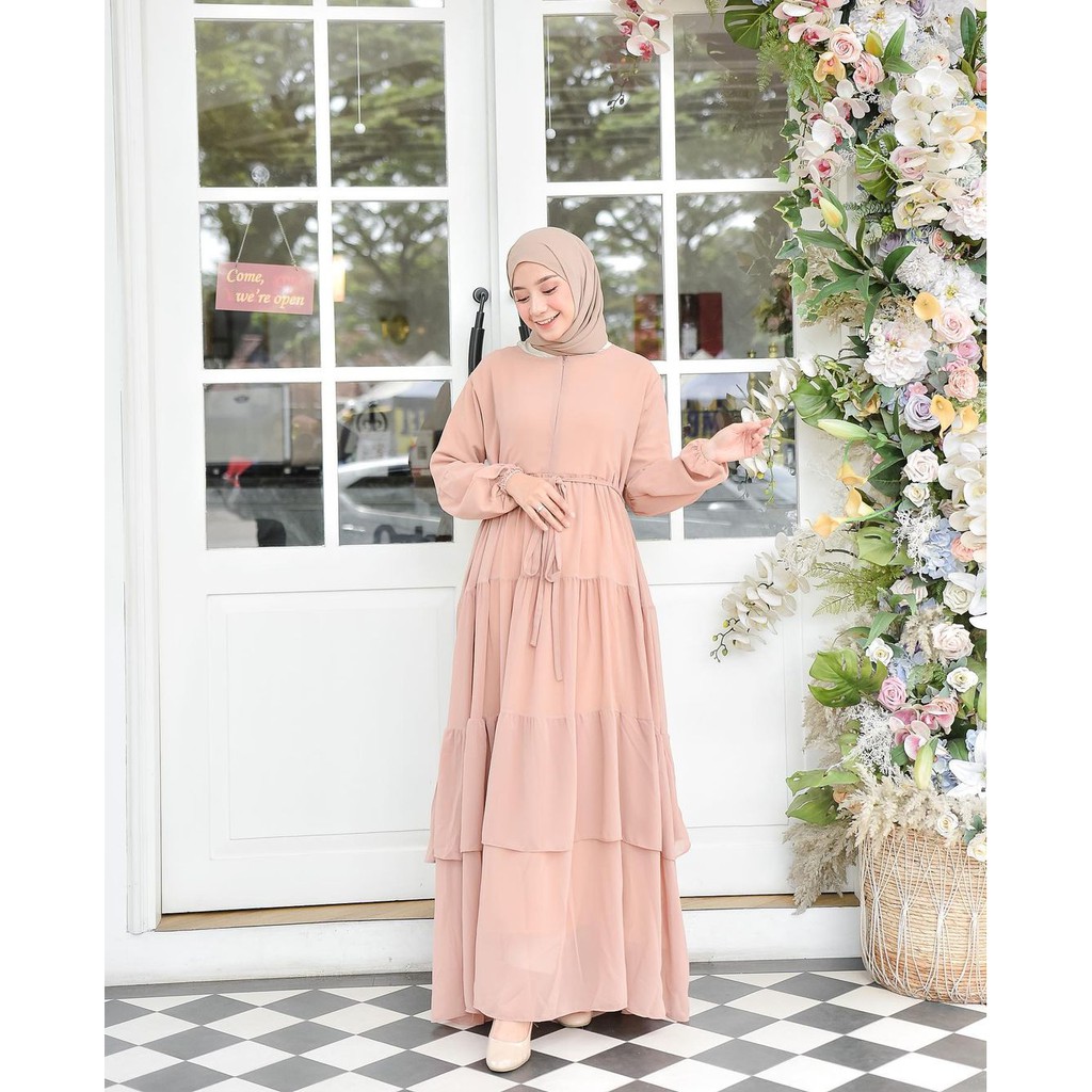 100% REALPICT shireen dress terbaru  harga promo bahan ceruty babydoll