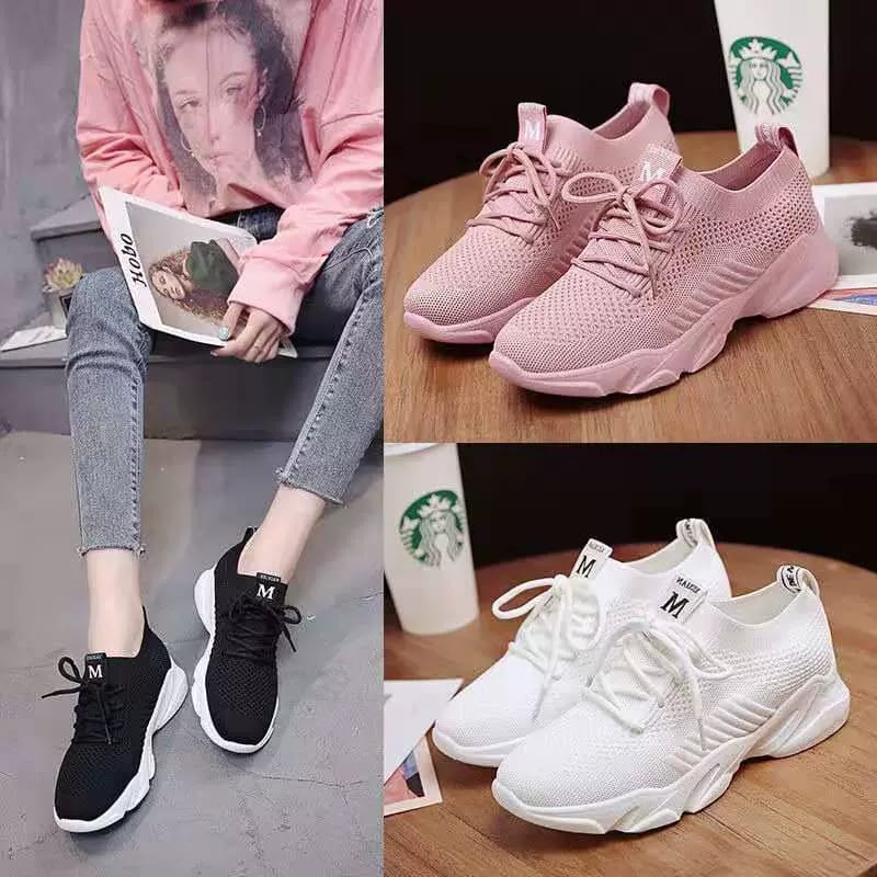 ♫ Megata ♫  S0031 Sepatu Premium Sneakers Wanita Korea Import Fashion Sport Olah Raga Jogging Gym