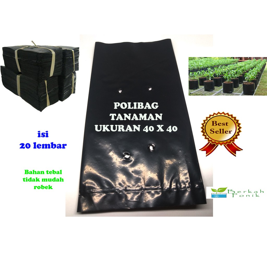 Polybag 40 X 40, Polibek Tebal, Awet dan Murah, ukuran 40X40 (20pcs)