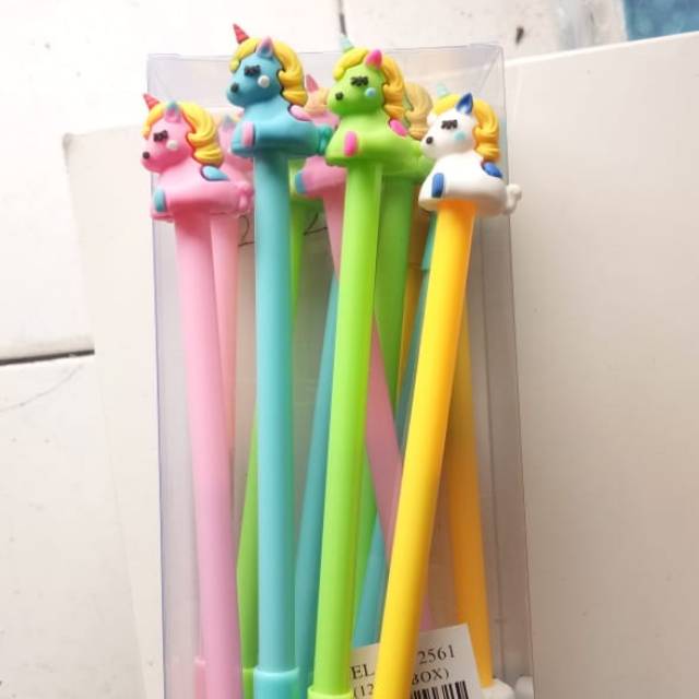 Pen gel karakter Unicorn 12pcs