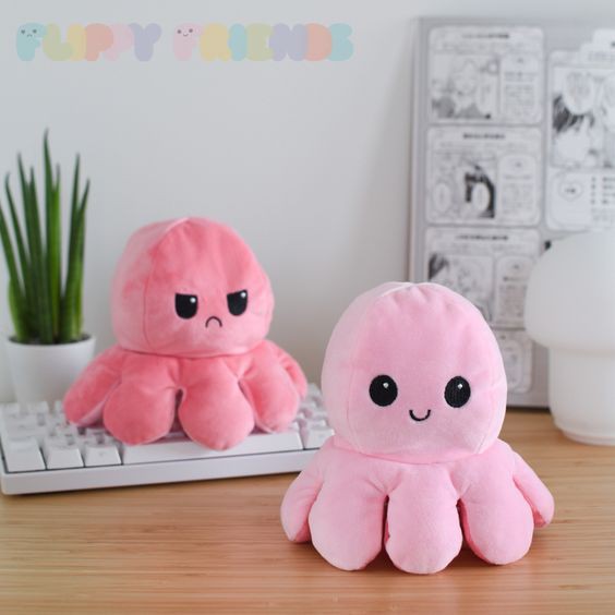 Topprice Boneka Gurita Octopus Bolak-Balik Dua Sisi Reversible / Boneka Lucu/ ubur-ubur mini COD U99