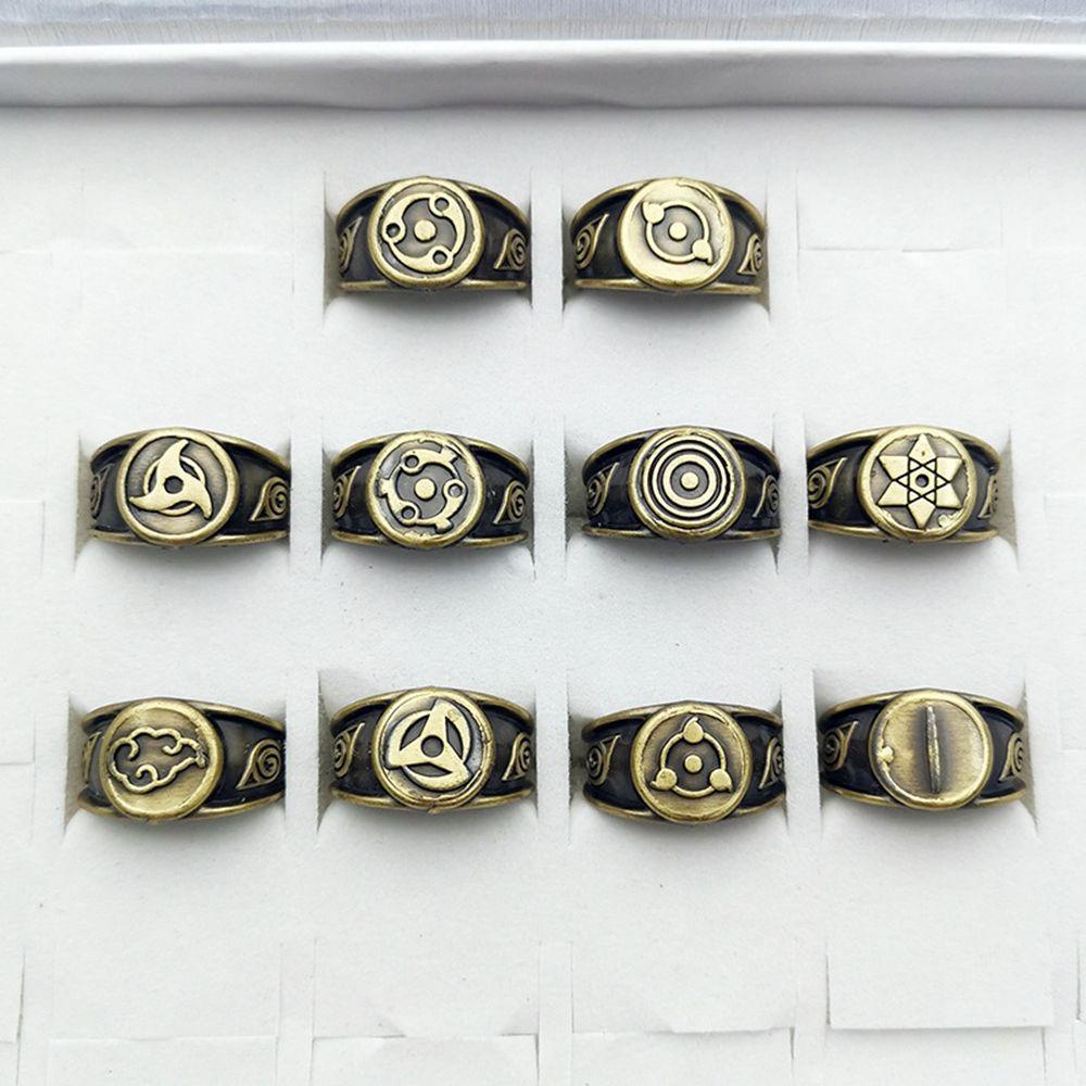 Mxbeauty Naruto Rings Sliver Unisex Sasuke Itachi Ninja Perhiasan Hadiah Naruto Cincin Set Anime Fans Hadiah Anime Cincin