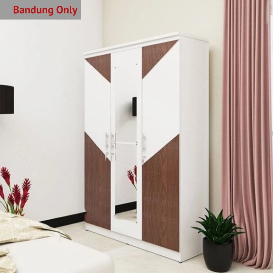 Lemari 3 Pintu Putih Minimalis Olympic Ultron Lemari Baju Pakaian