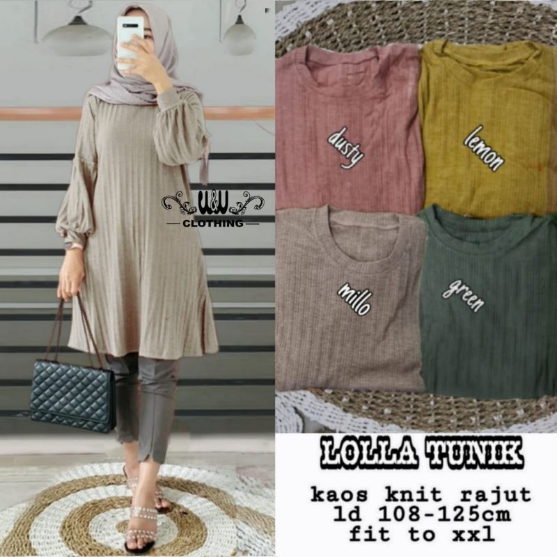 LOLLA TUNIK BY W&W / ATASAN WANITA KAOS KNIT RAJUT [READY]