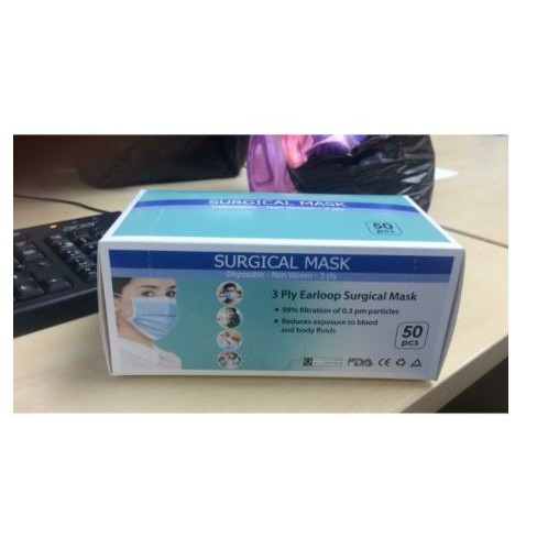 Masker Earloop 3ply surgical Mask Tanpa BOX Bersertifikat