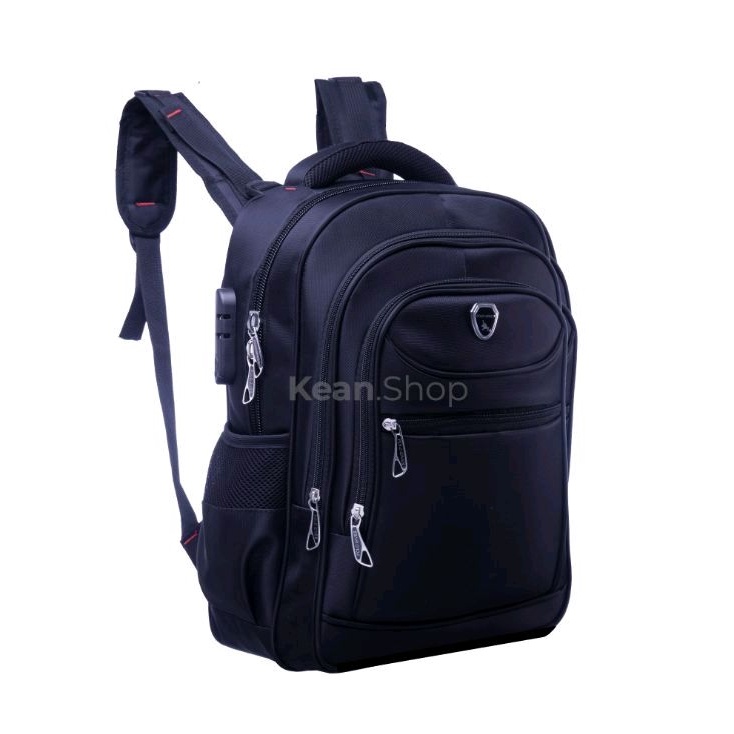 POLO GIVES 16 Inch Tas Ransel Kerja Tas sekolah Kunci Usb Port POLO Original Import + Raincover