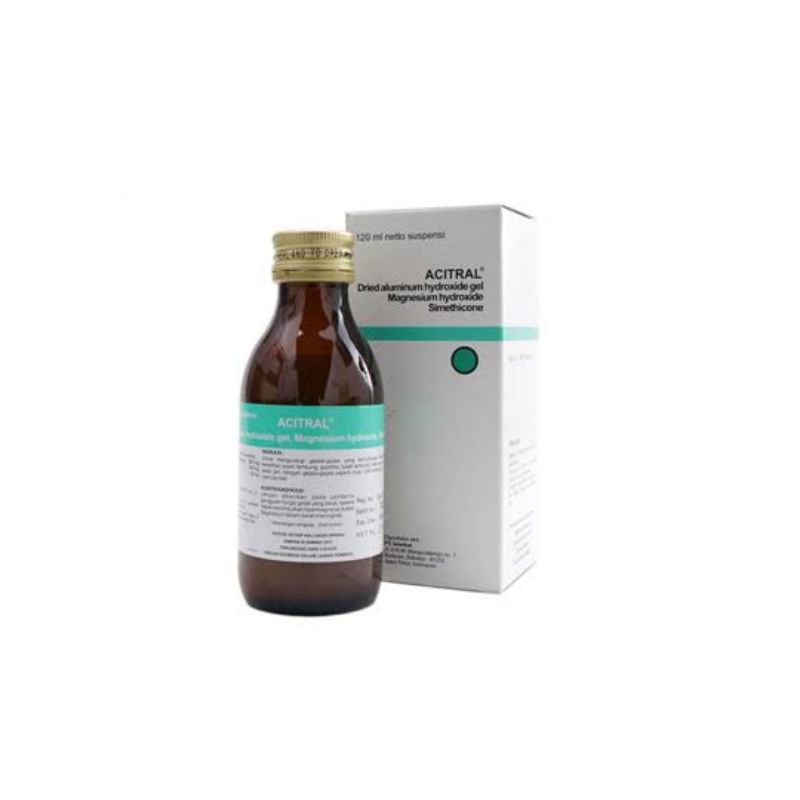 acitral sirup 120 ml syrup syr 120ml antasida doen suspensi obat sakit maag / botol