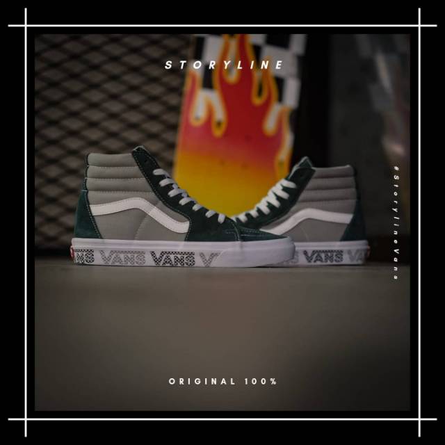 Vans Sk8 Hi Logo Check Trekking Green / Drizzle