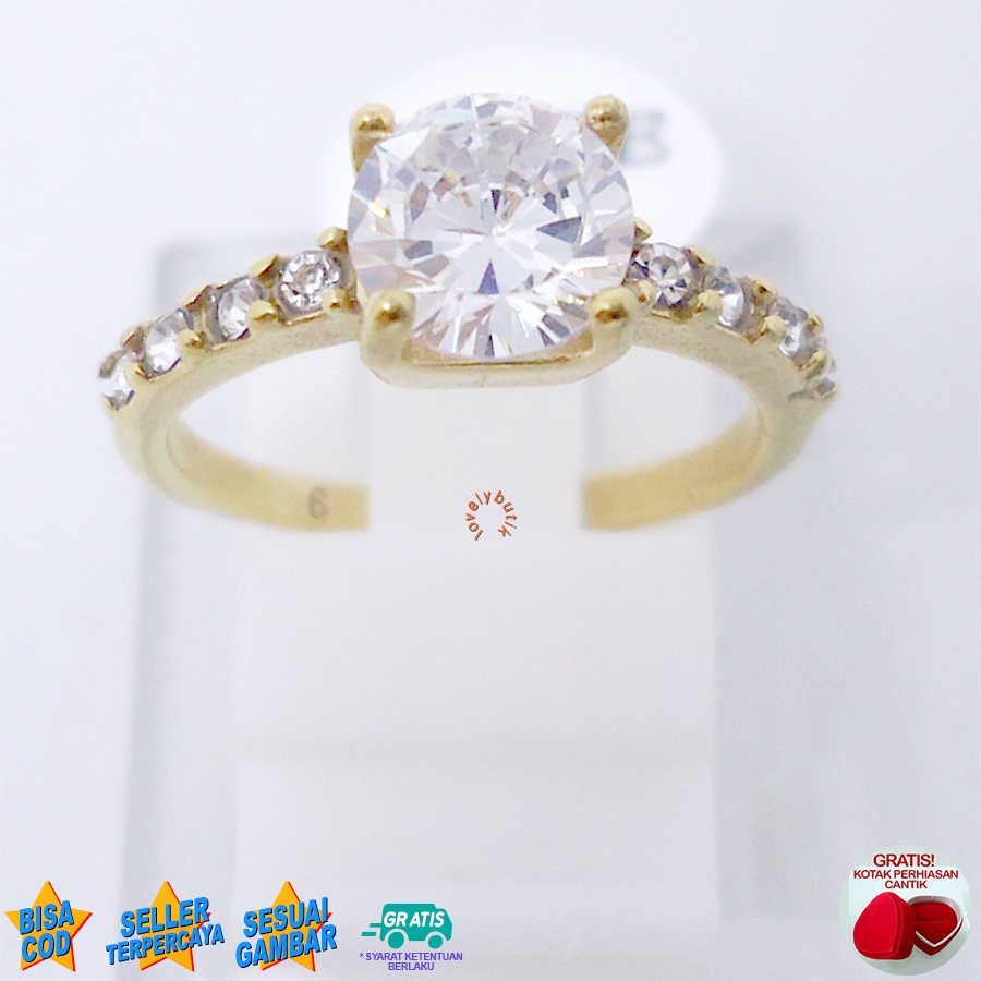 Lovelybutik - Cincin Titanium Wanita Anti Karat Sakura Anti Hitam BONUS KOTAK PERHIASAN