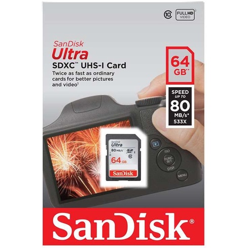 SanDisk Ultra SDXC UHS-I 80 MBps 64 128 GB / Memory Card Kartu SD