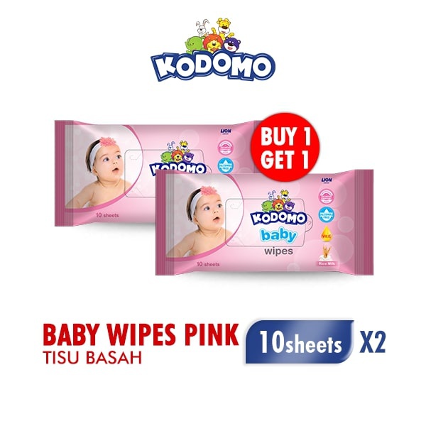 Kodomo Tisu Basah Antibakterial Rice Milk Pink Bag Isi 10 Buy 1 Extra 1