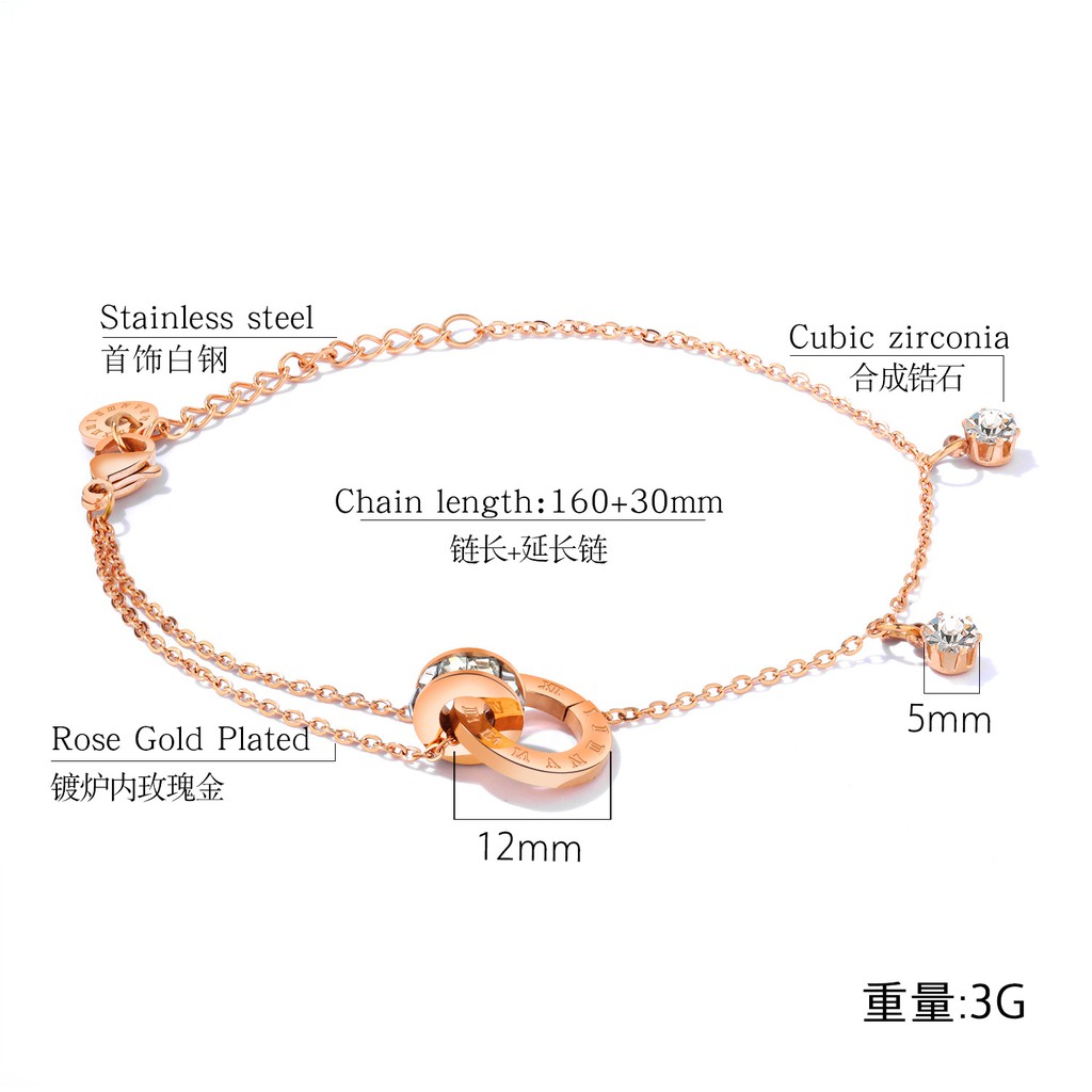 Gelang Bracelet Wanita Aksesoris Titanium Korea Cocok Hadiah GK035 sangat elegant modern