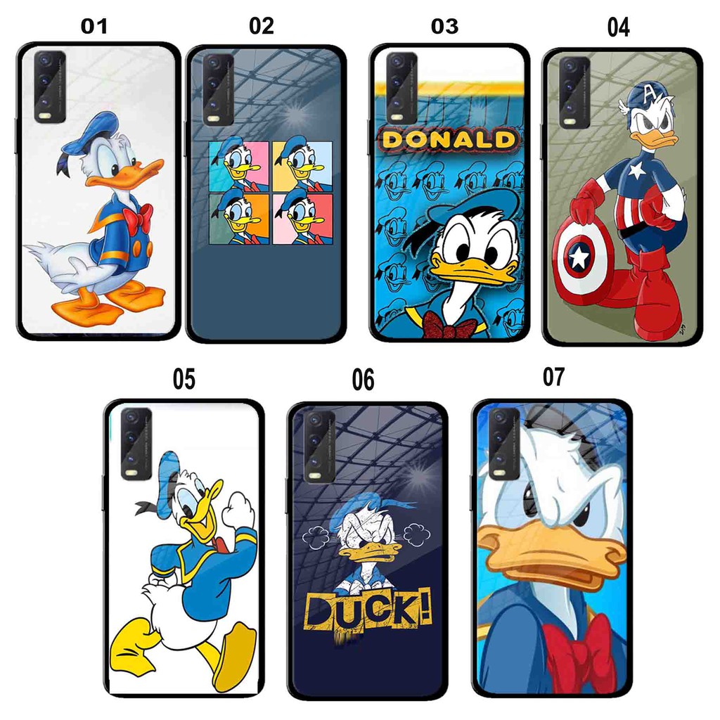 Softcase Kaca Glass Donald Duck (SF108) Case Vivo Y20-Y12S Casing Hp Vivo Y20-Y12S Pelindung Hp Vivo