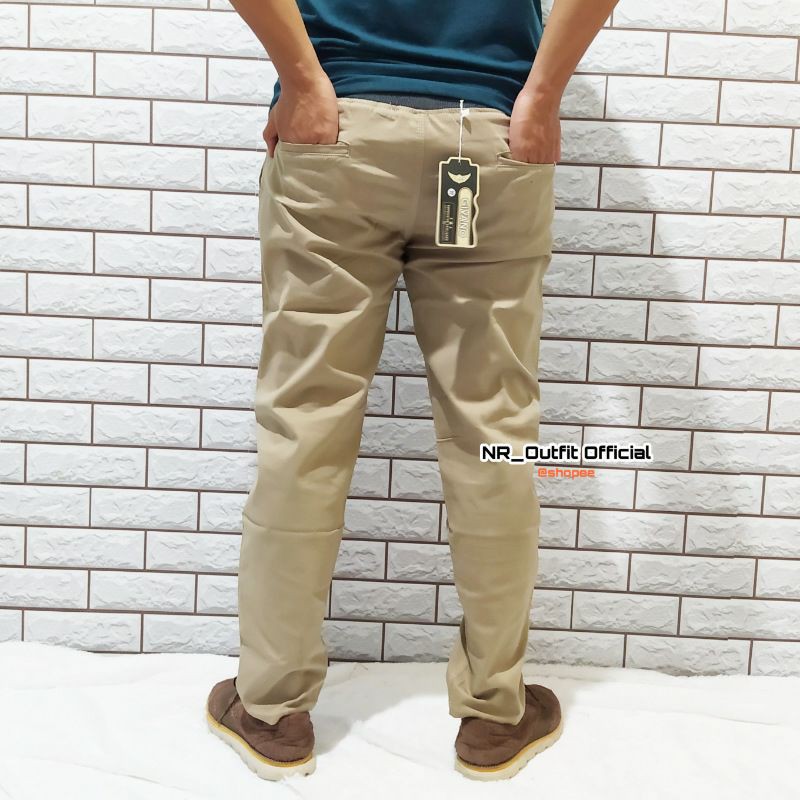 Celana Rip Chino Panjang Cowok Cinos Pria Chinos Pinggang Karet NR_Outfit Official COD