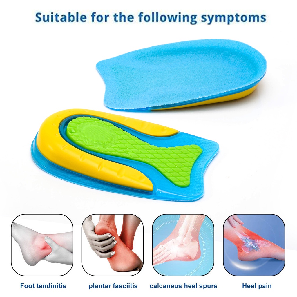 Silicone Gel Heel Cup Pads Plantar Fasciitis Sisipan Perawatan Kaki Silica Gel Cushion Pad Pria dan Wanita