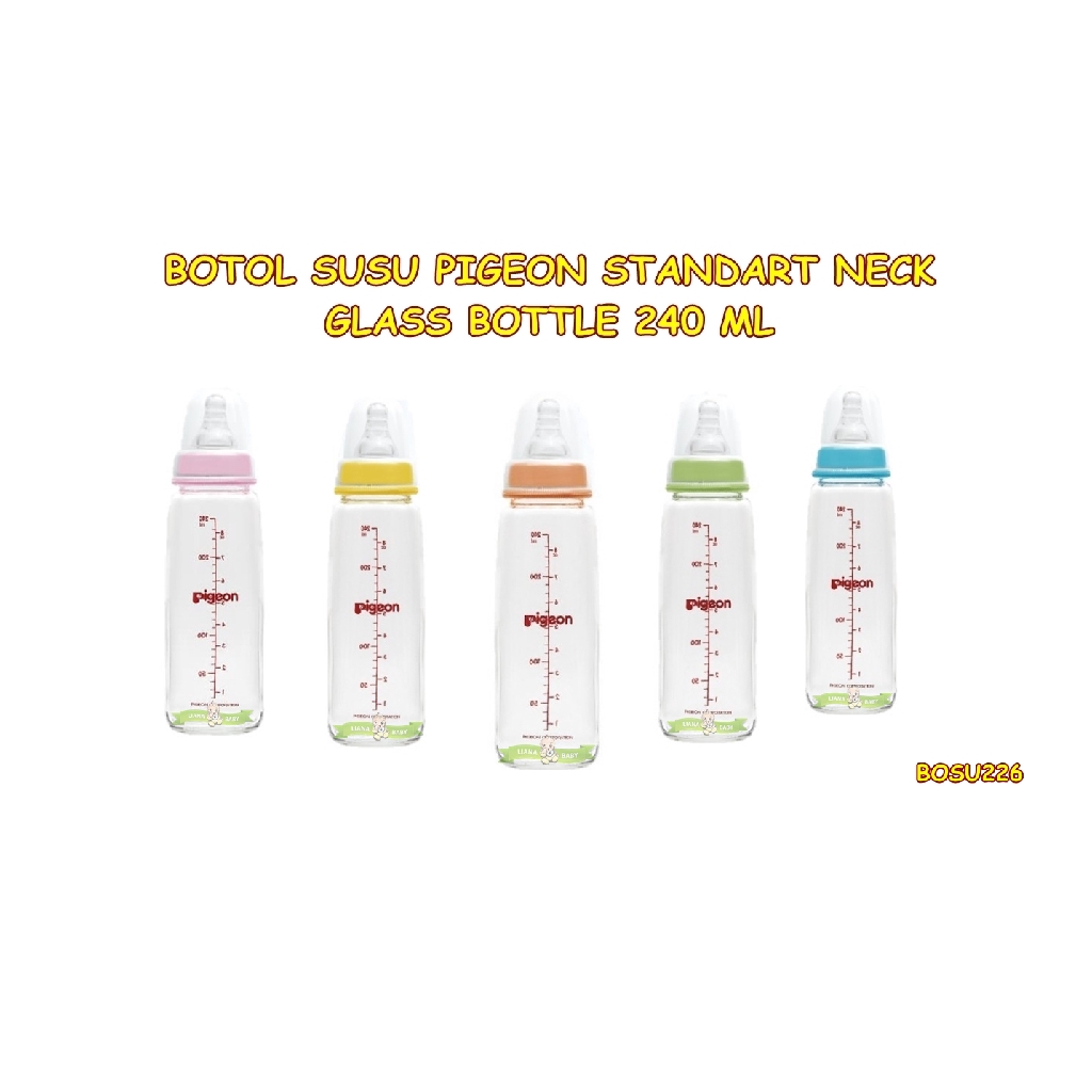 BOSU226 BOTOL SUSU KACA PIGEON GLASS BOTTLE PP KP 240ML STANDART NECK