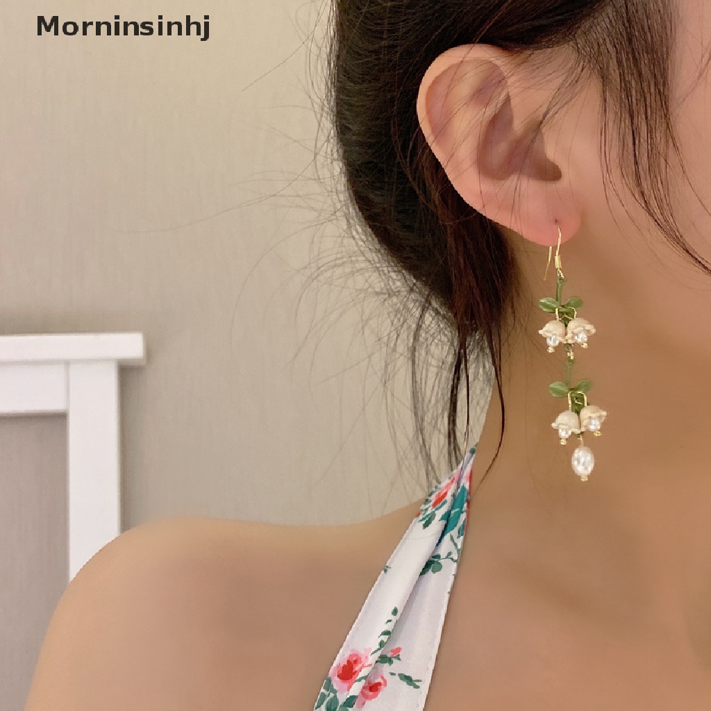 Mornin Gelang Kait Telinga Lily Of The Valley Mutiara Hijau Desain Baru Untuk Perhiasan Wanita id