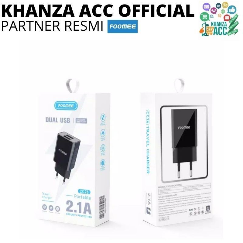 KHANZAACC Foomee CC26 Charger Dual USB Output 2.1A