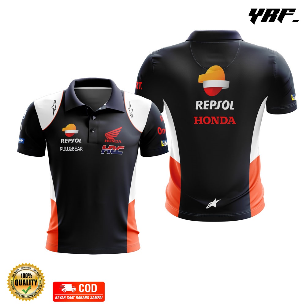 Baju Kaos Jersey Honda Repsol Moto GP Racing Team HRC Motogp Polo Shirt Warna Biru 2021