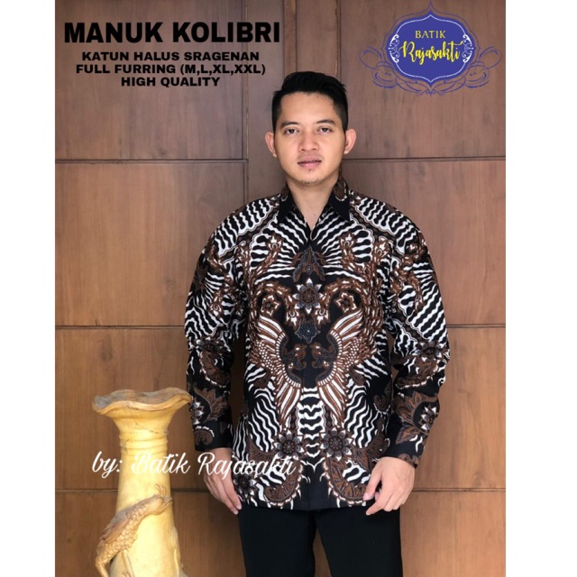 Batik Pria Lengan Panjang MANUK KOLIBIRI FULL FURING Katun Halus Ori Solo