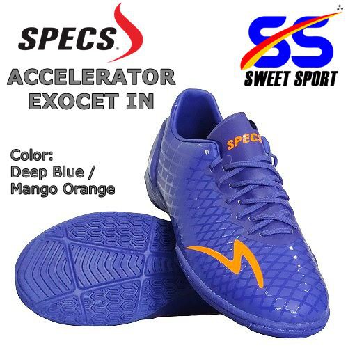 SEPATU FUTSAL SPECS ACCELERATOR EXOCET IN Deep Blue/ Mango Orange