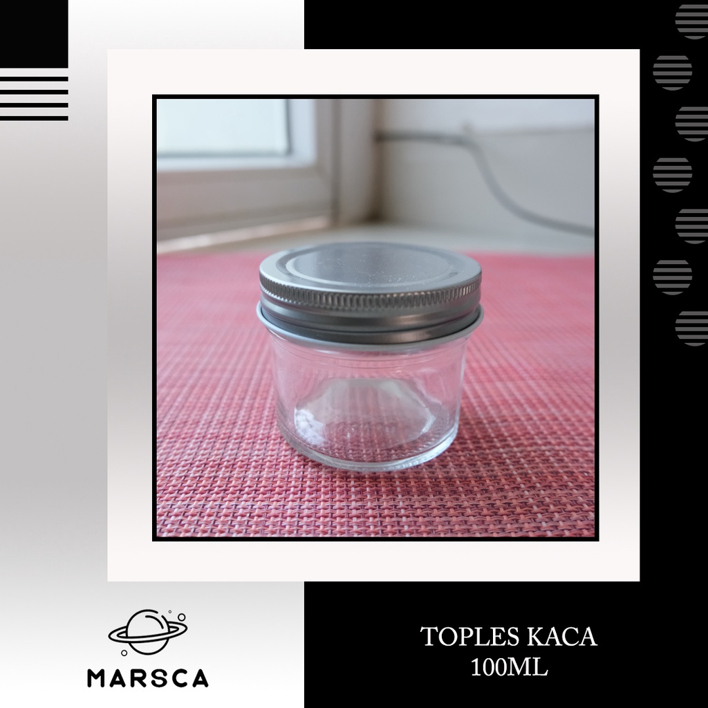 TUTUP STAINLESS 100ml Toples Jar Botol Kaca / Glass Jar 100 ml
