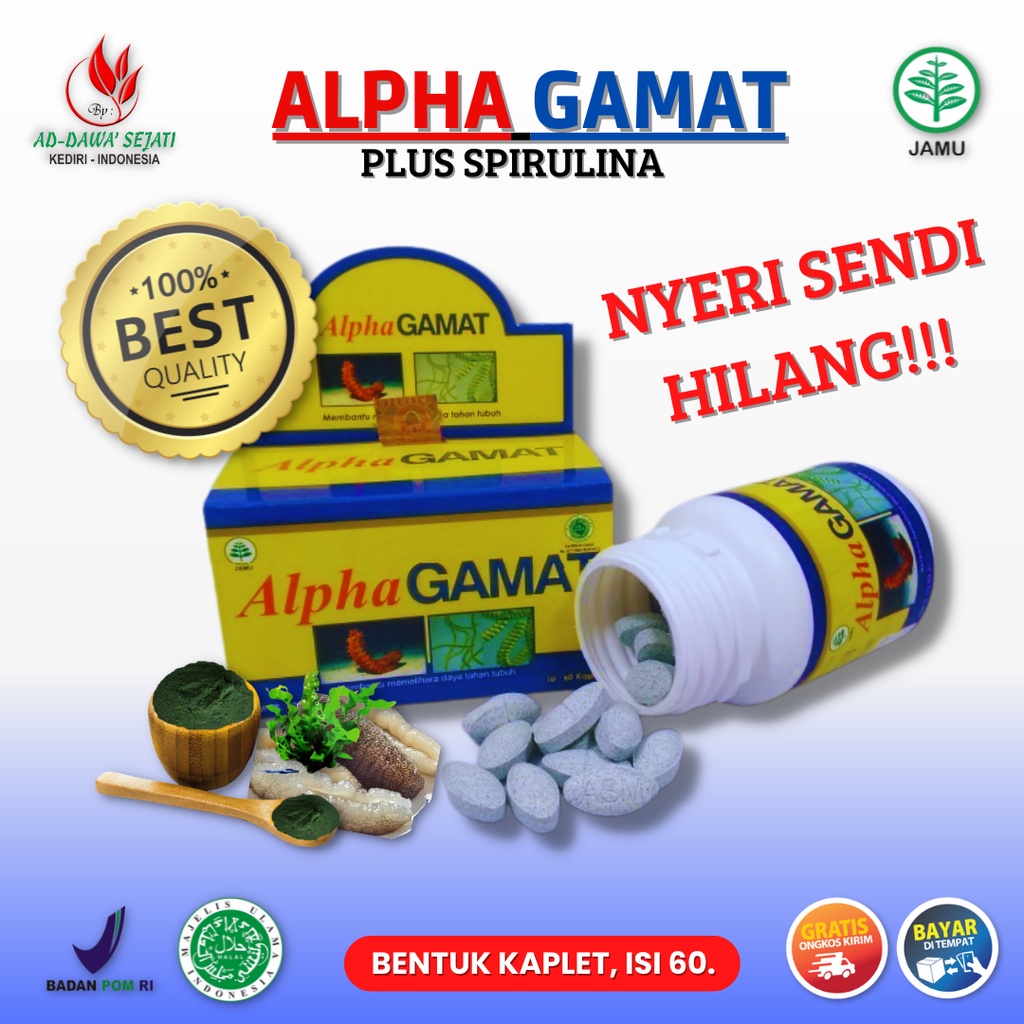 Alpha Gamat Plus Spirulina I Obat Nyeri Sendi | Nyeri Sendi Kaki | Nyeri Sendi Lutut | Nyeri Sendi P