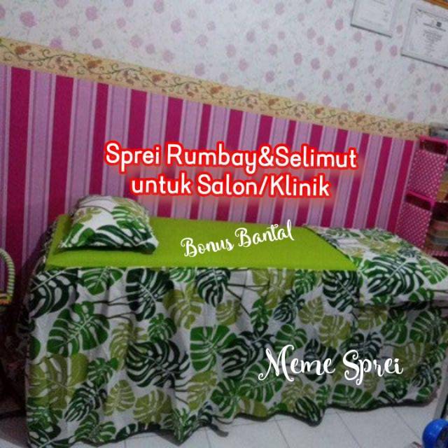 Sprei Salon RUMBAY+Selimut. Bonus BANTAL. Salon Eyelash, Facial, Klinik Kecantikan