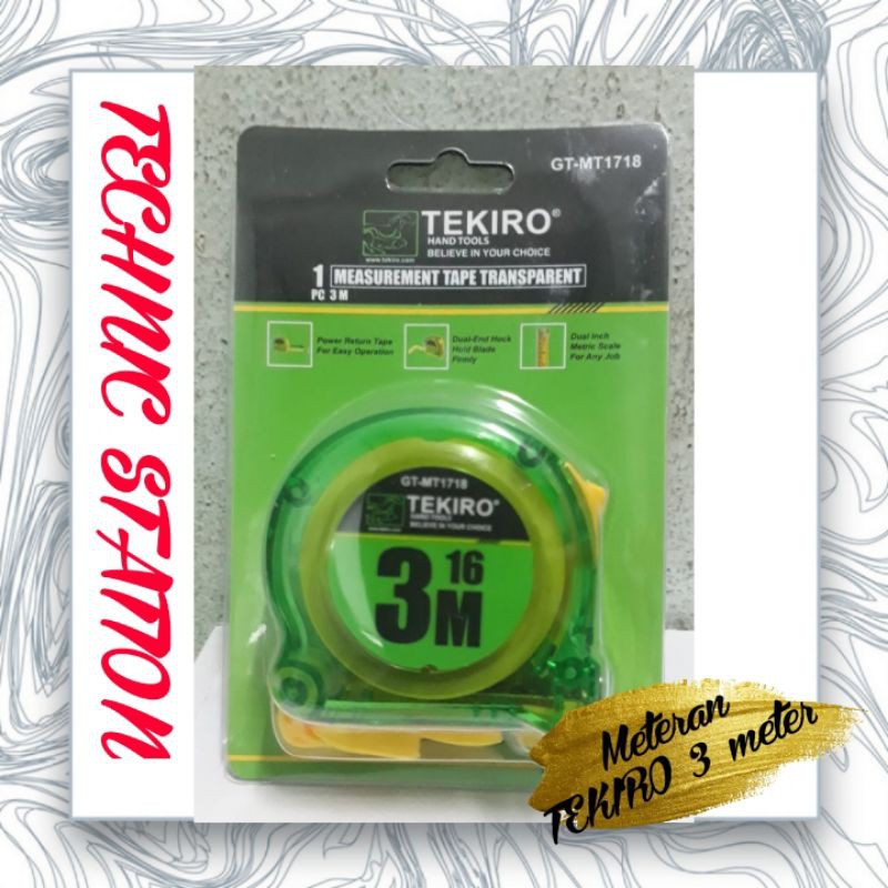 Meteran 3 Meter TEKIRO - Meteran 3 Meter Transparan