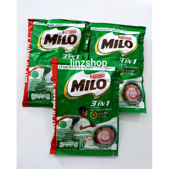 

choco drink milo nestle 3 in 1 sachet 35 gr