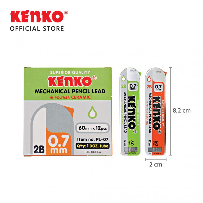 

Isi Pensil Mekanik KENKO Pencil Lead 2B PL-07 ( 0.7mm x 60mm )