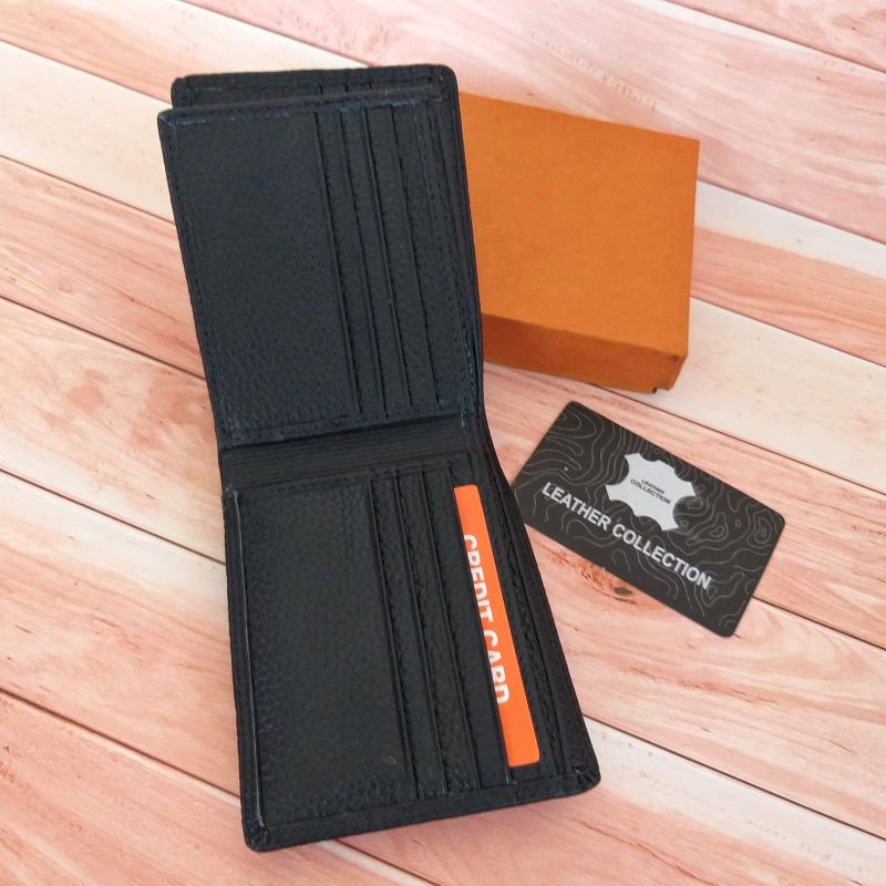 Dompet Asli kulit Dompet Lipat polos 3 Dimensi Dompet Pria