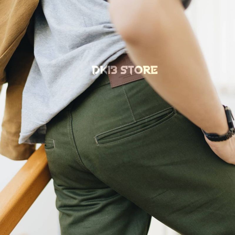 CELANA PANJANG PRIA CHINO ORIGINAL GEFALIANO WARNA ARMY SIZE 28-38