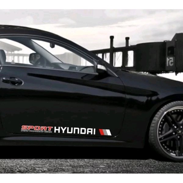 promo stiker sticker  terlaris sticker mobil hyundai stiker hyundai sport body samping simpel keren