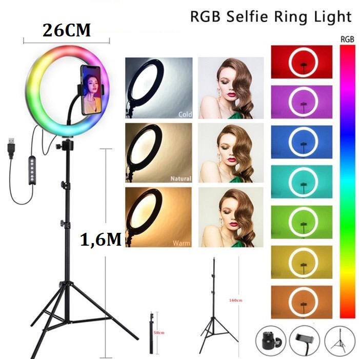 ring  light 26cm RGB RAIBOW TRIPOD RING LIGHT 2,1M