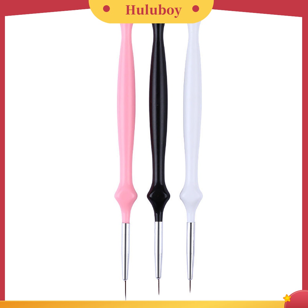 Huluboy Huluboy♡ 3pcs Pen Brush Nail Art Manicure DIY Gagang Kayu