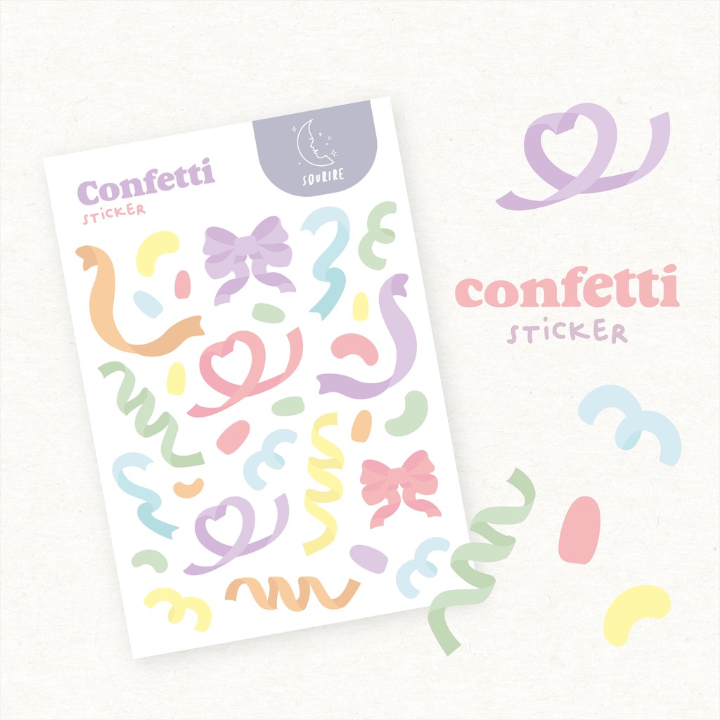 

STICKER STIKER CONFETTI DECO POLAROID PASTEL WARNA DEKORASI DIARY JURNAL MURAH AESTHETIC PLANNER