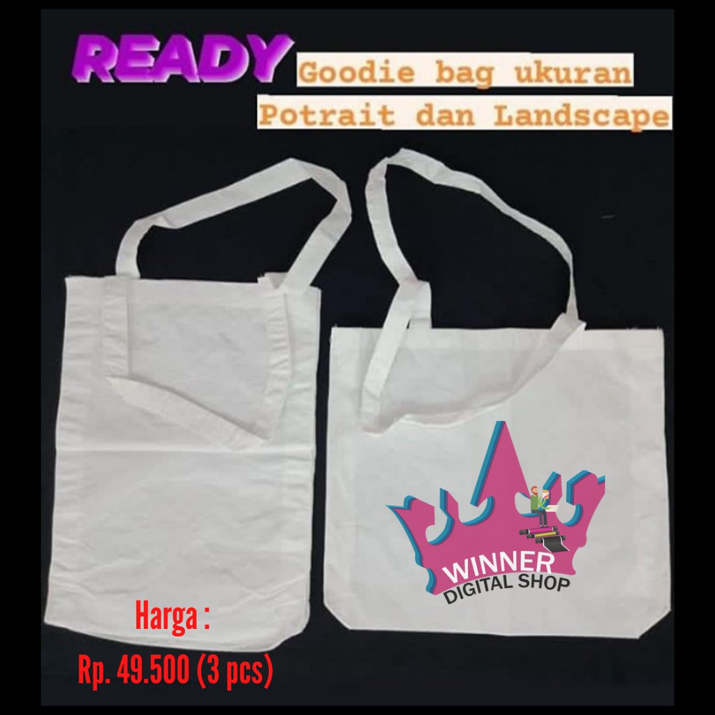 

Goodie Bag Tas Spundond Tali Ukuran protrait / Landscape polos 3pcs