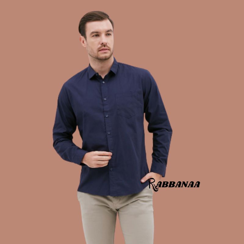 Kemeja Polos Katun Kantor Formal Lengan Panjang Pria / kemejapria/kemejapolos/kemeja