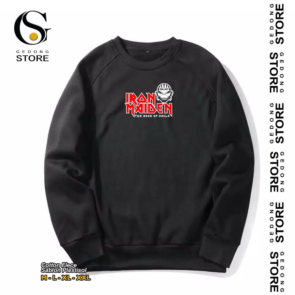 Sweater Crewneck Iron Maiden Band Distro Crewneck Sweashirt Wanita/Pria Bandung Sablon Plastisol