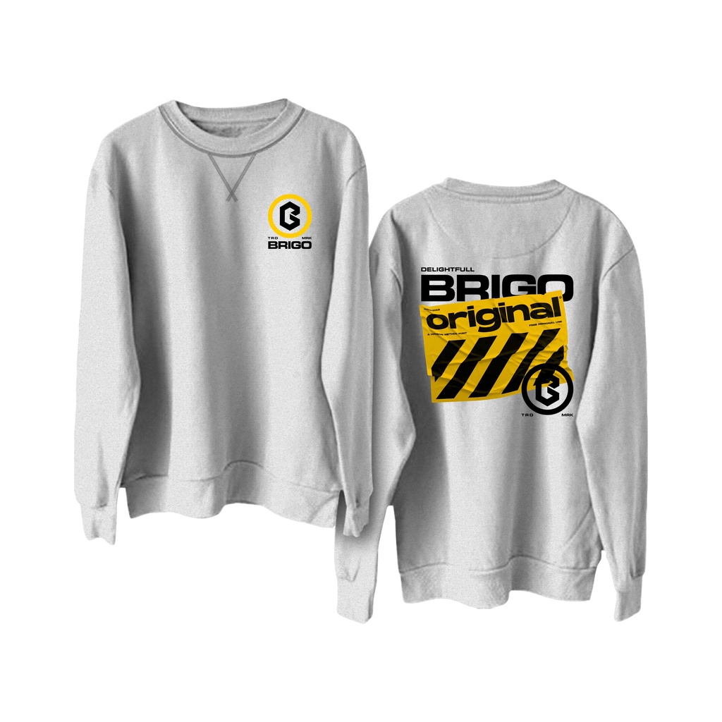 BRIGO Basic Sweatshirt  Delight Full II Sweater Crewneck BRIGO Delight Full Sablon DTF Fleece Cotton M-XXL (Pria &amp; Wanita) Free stiker&amp;Gantungan Kunci