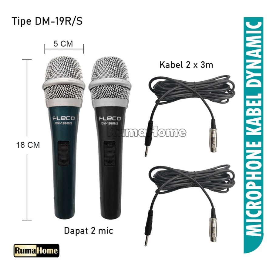 COD Mic Kabel Mic Professional Double Fleco DM-196R/S DM 196 R/S isi 2