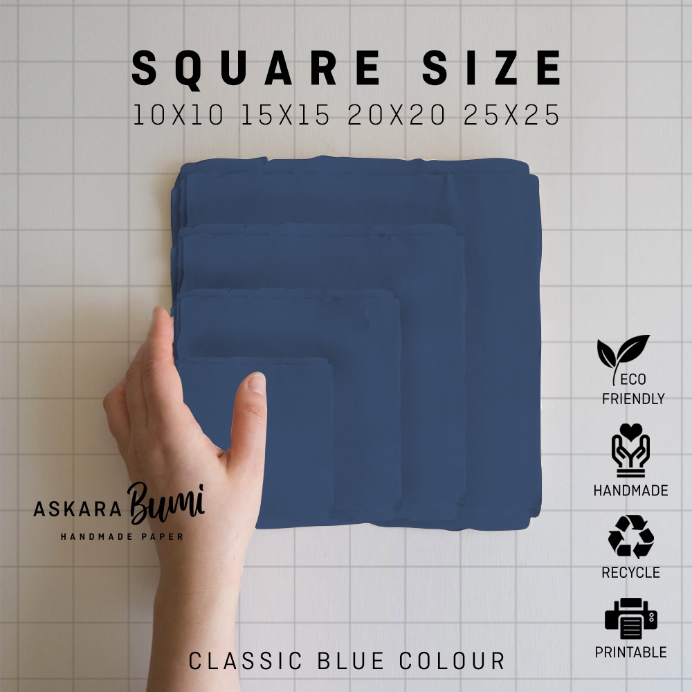 

Kertas Daur Ulang // Handmade // Ramah Lingkungan // eco friendly // Classic Blue-Square