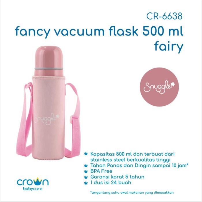 CROWN Snuggle Vacuum Flask 500ml Thermos Air Panas dan Dingin Termos