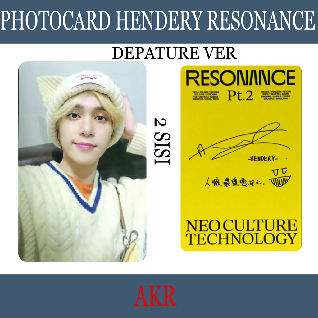 PHOTOCARD HENDERY RESONANCE 2020 DEPATURE VER OFFICIAL DESIGN , PC HENDERY MEONG