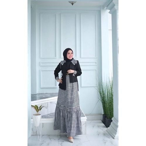 ONE SET ADELIA KOTAK//ADELIA GAMIS ROMPI//SET DRESS ROMPI Katun Haruka