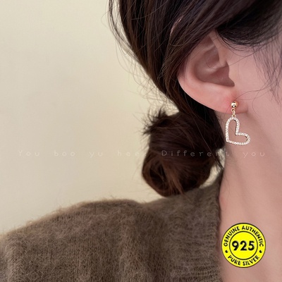 Anting Tusuk Lapis Emas 18K Bentuk Hati Anti Alergi / Karat Untuk Wanita