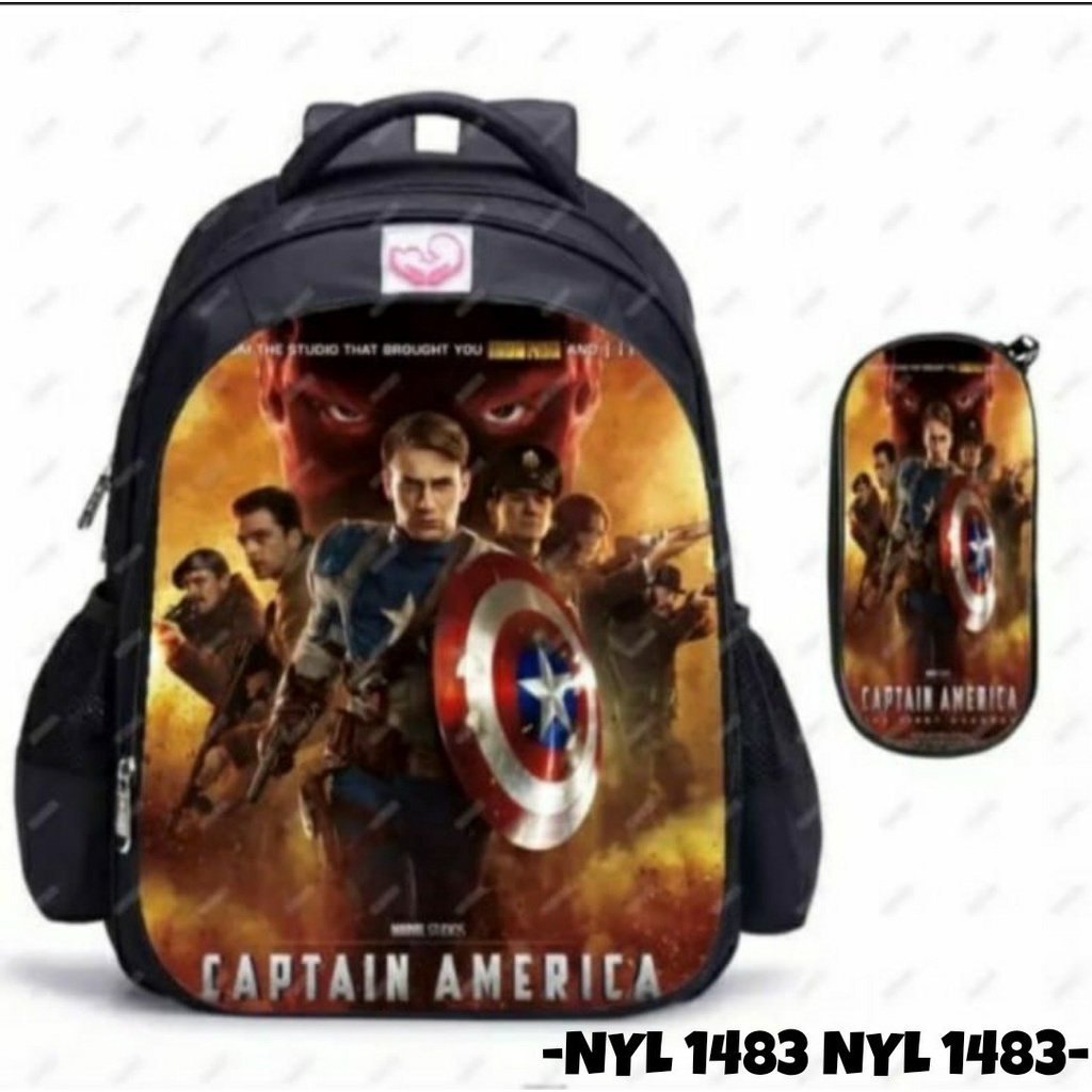 &quot;aurabagss&quot; - Beli 1 Dapat 2 Tas Anak Set 2 In 1 Ransel Anak Laki - Laki Sekolah TK / SD Ransel Anak Printing Super Hero - Tas Anak Usap Super Hero -aurabagss